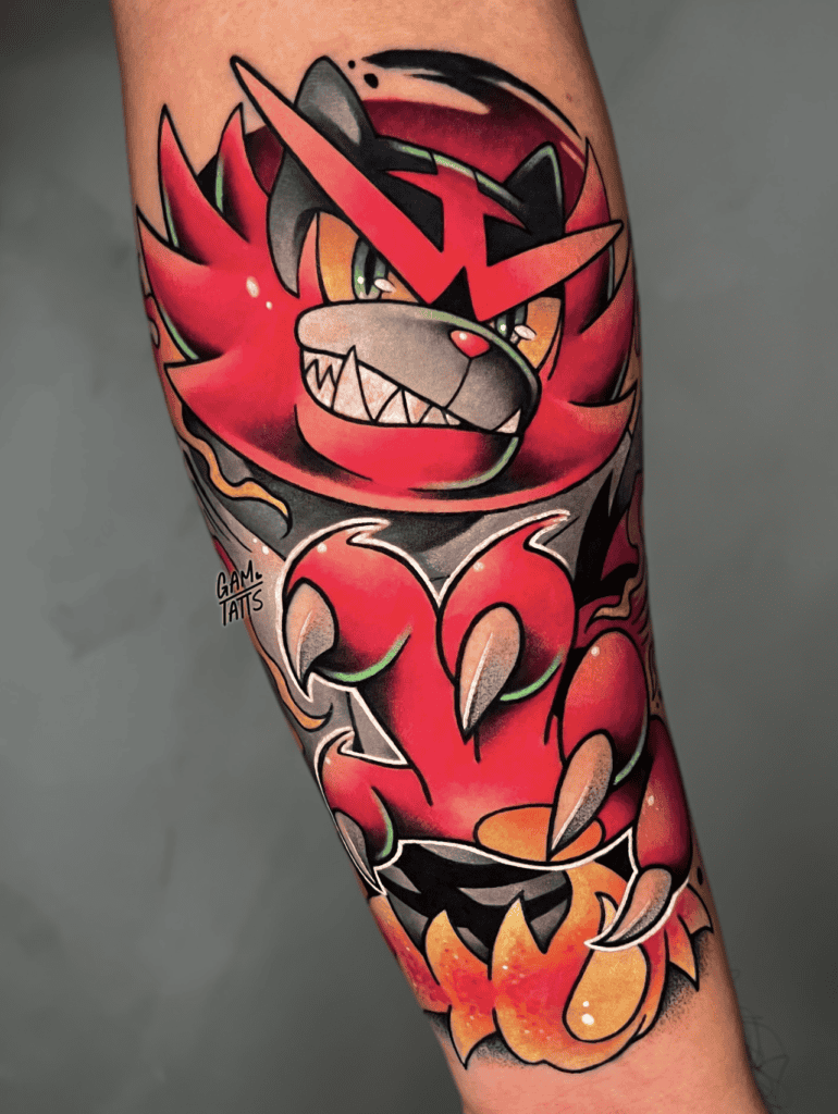 Incineroar Flame Alola Pokémon Tattoo