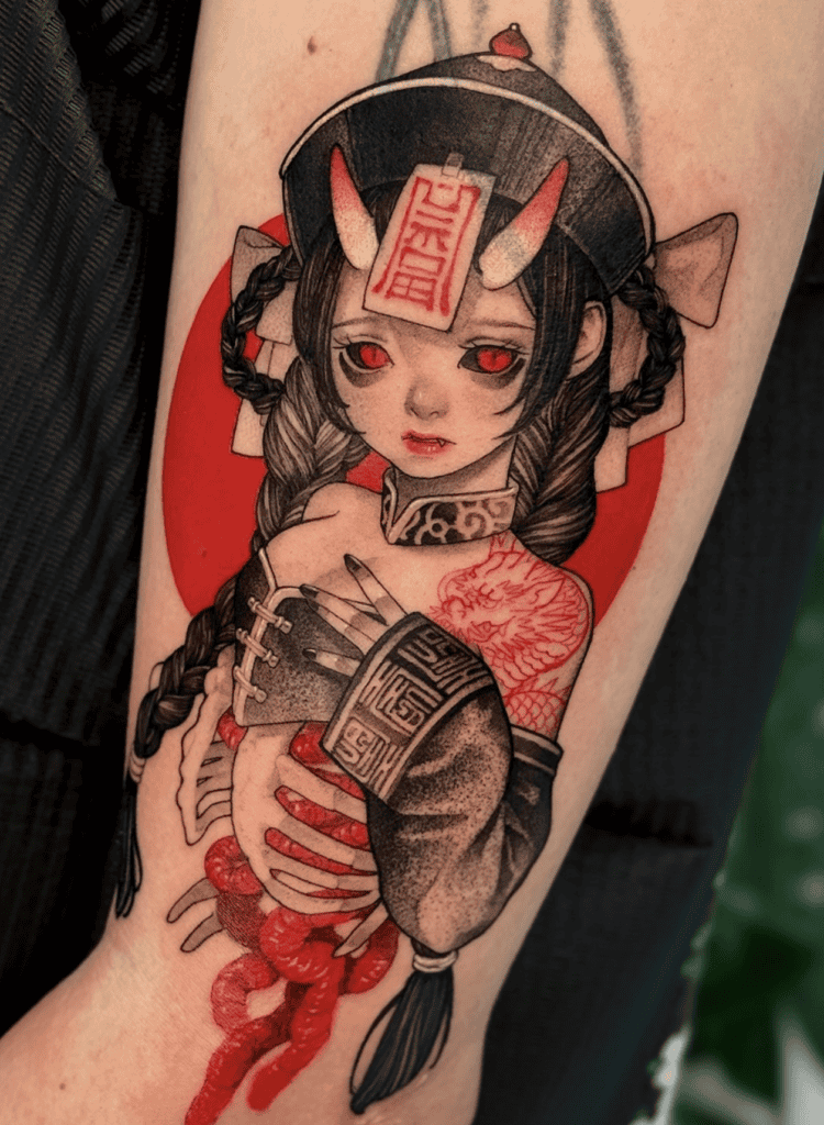 Jiangshi Girl Chinese Mythology Tattoo