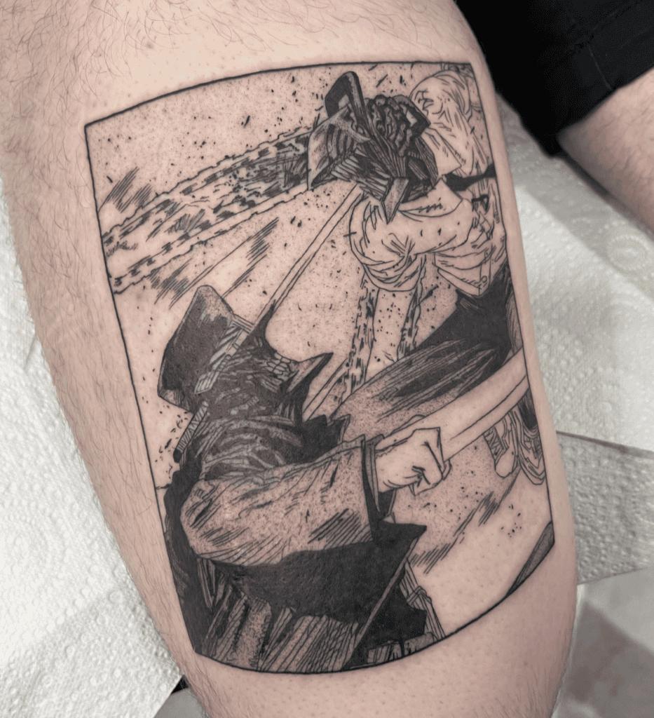 Katana Man Vs Chainsaw Man Tattoo