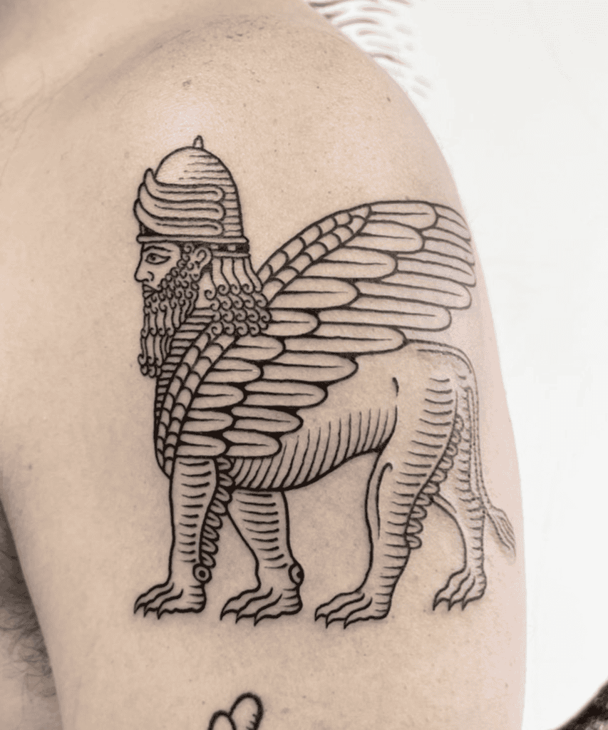 Lamassu Classic Persian Mythology Tattoo
