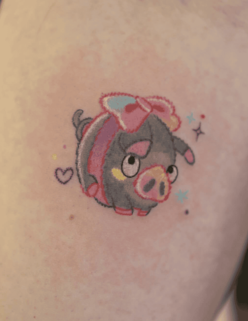 Lechonk Bow Paldea Pokémon Tattoo