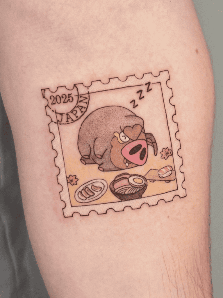 Lechonk Stamp Paldea Pokémon Tattoo