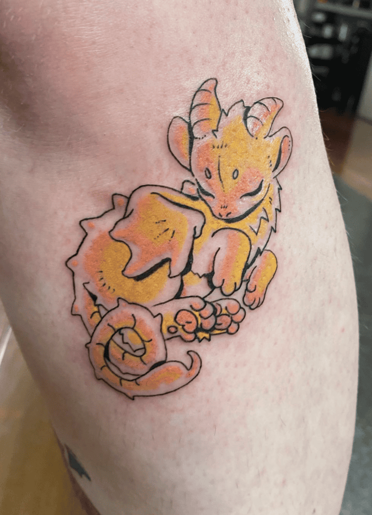 Manticore Cute Persian Mythology Tattoo