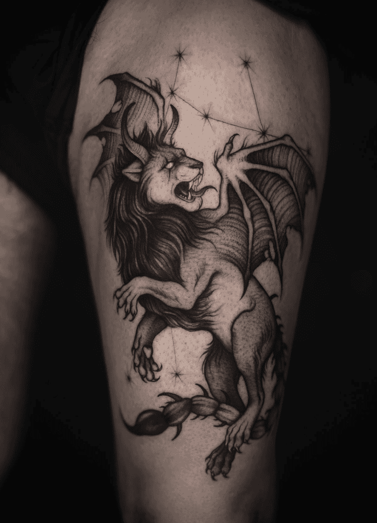 Manticore Persian Mythology Tattoo