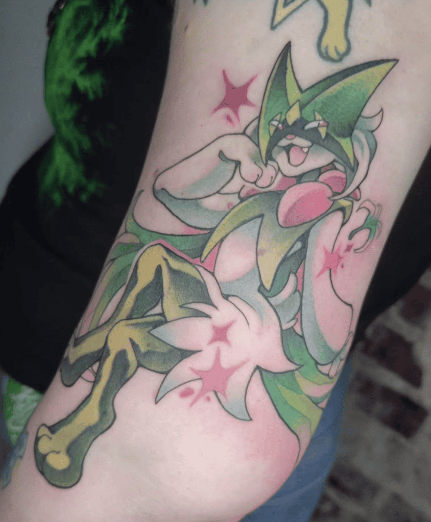 Meowscarada Happy Paldea Pokémon Tattoo