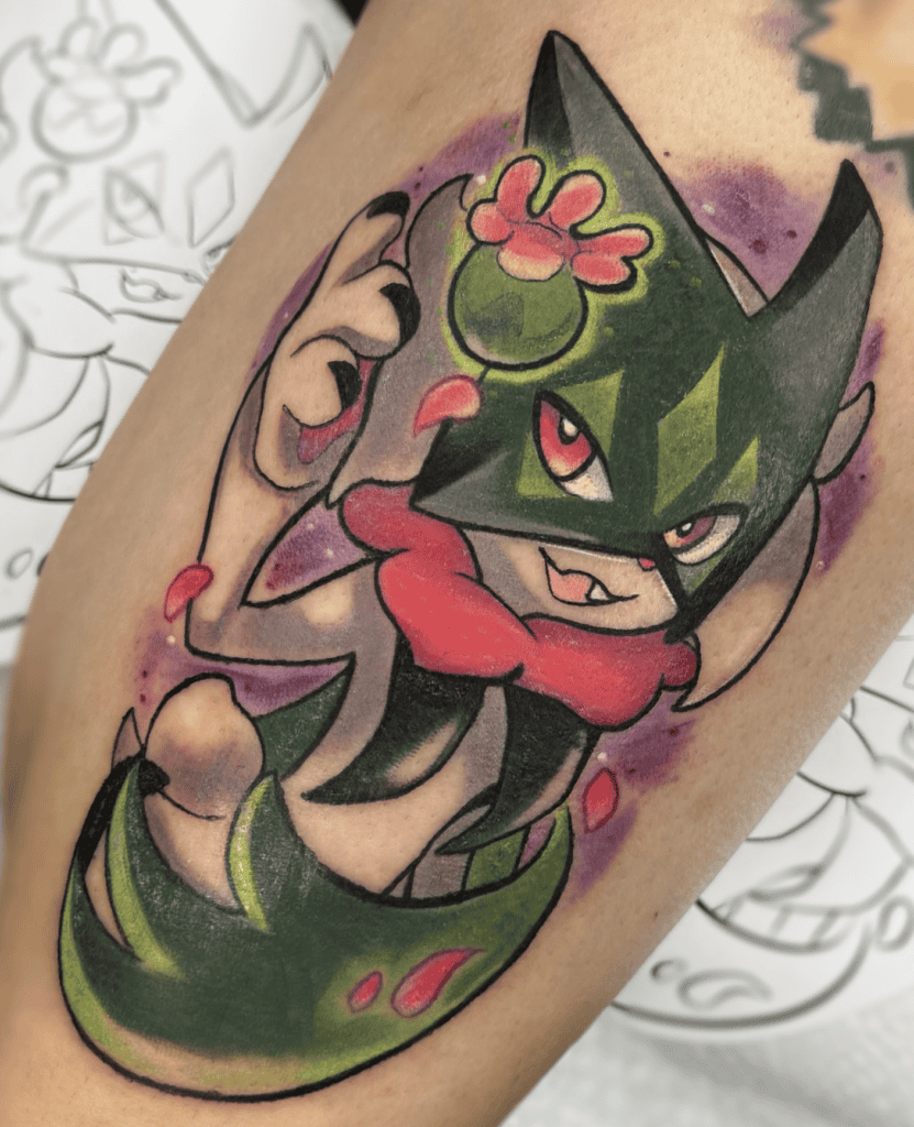 Meowscarada Paldea Pokémon Tattoo
