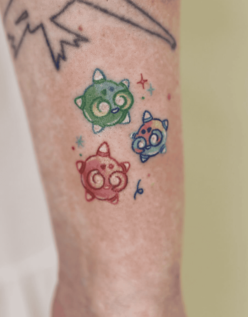 Minior Colourful Alola Pokémon Tattoo