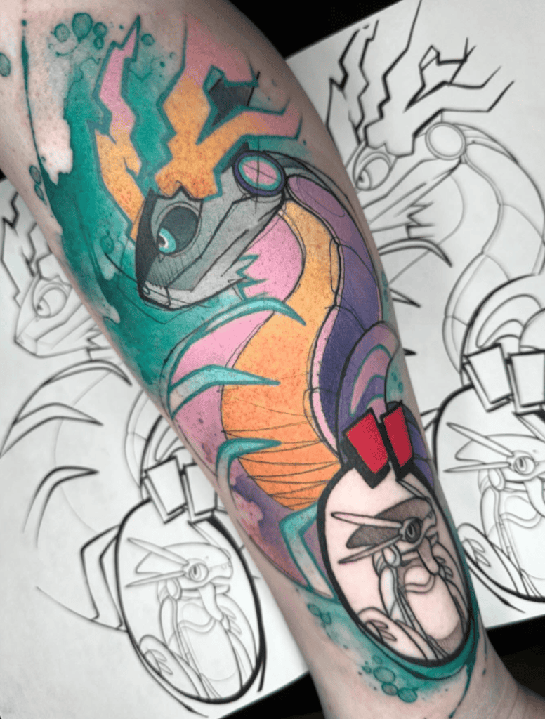 Miraidon Sketch Paldea Pokémon Tattoo
