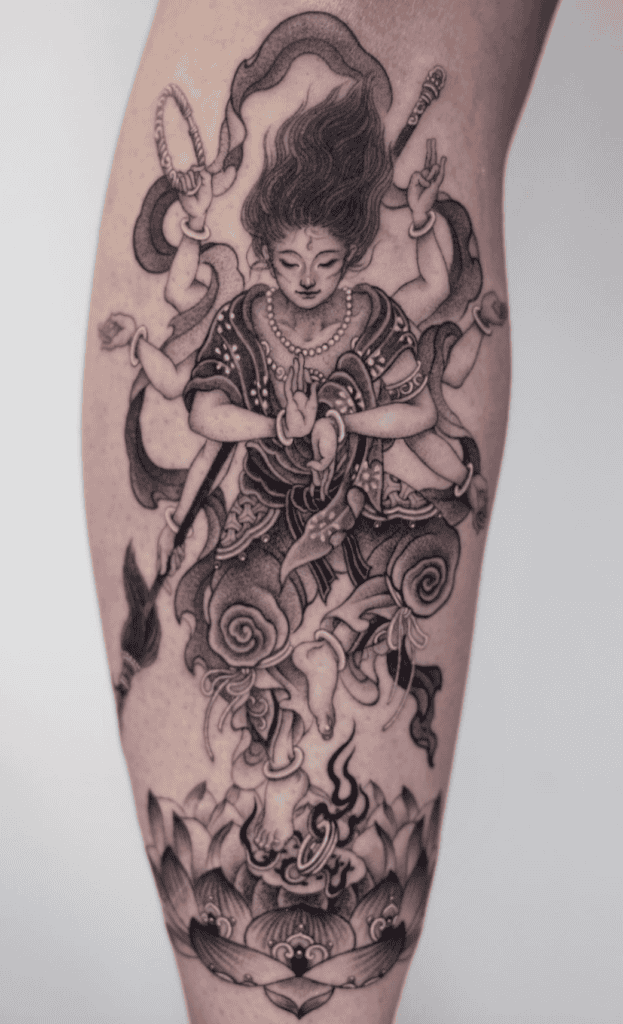 Nezha Arms Chinese Mythology Tattoo