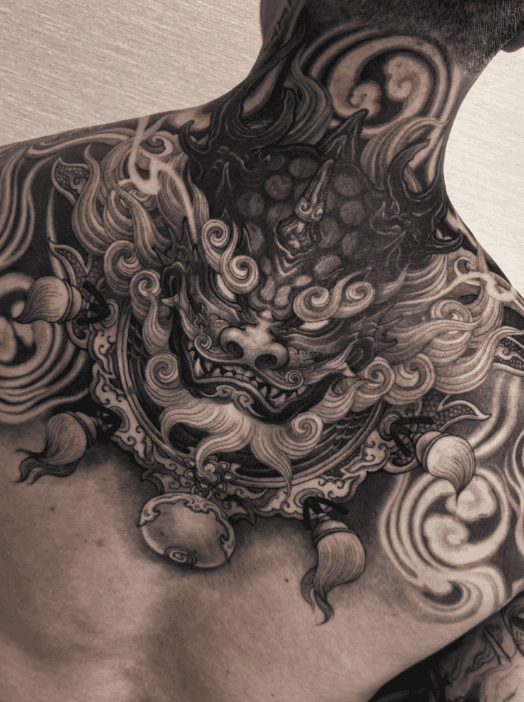 Pixiu Chest Chinese Mythology Tattoo