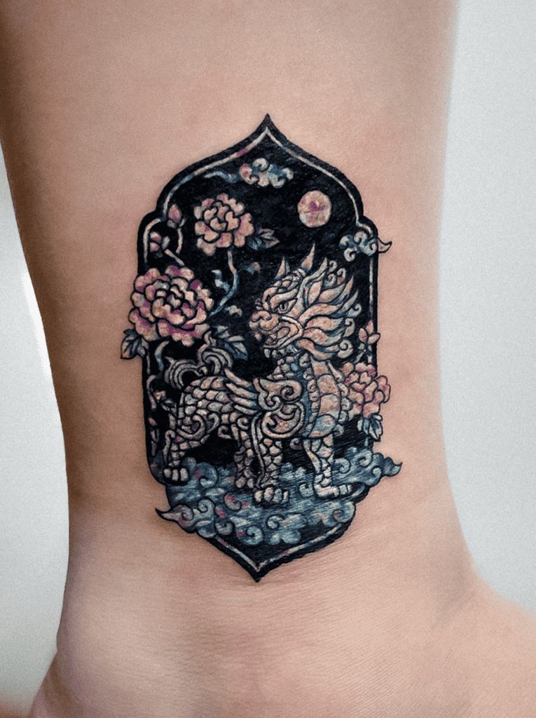 Pixiu Frame Chinese Mythology Tattoo
