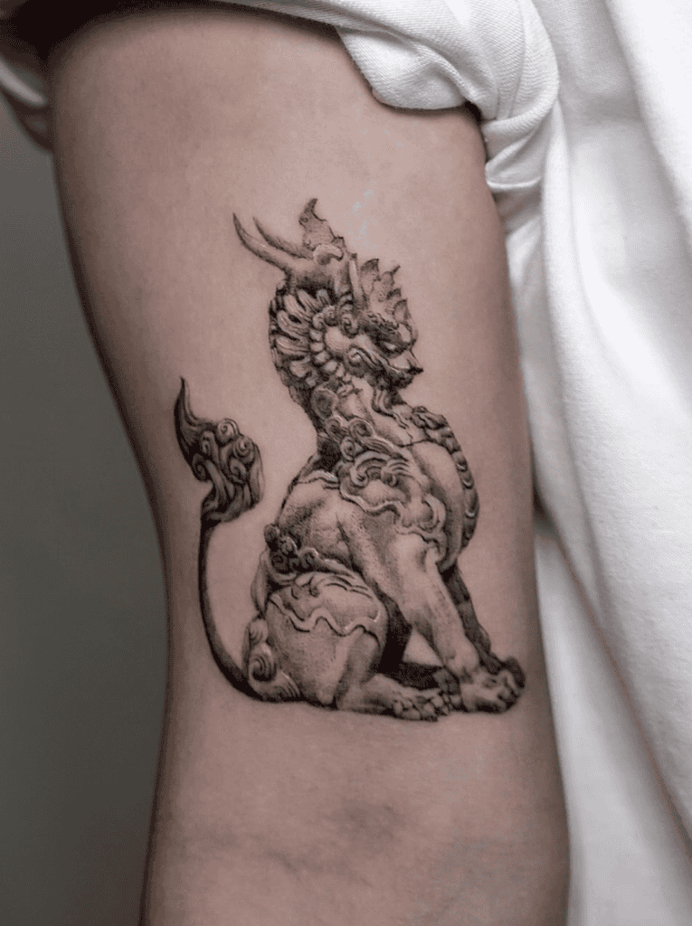 Pixiu Statue Chinese Mythology Tattoo