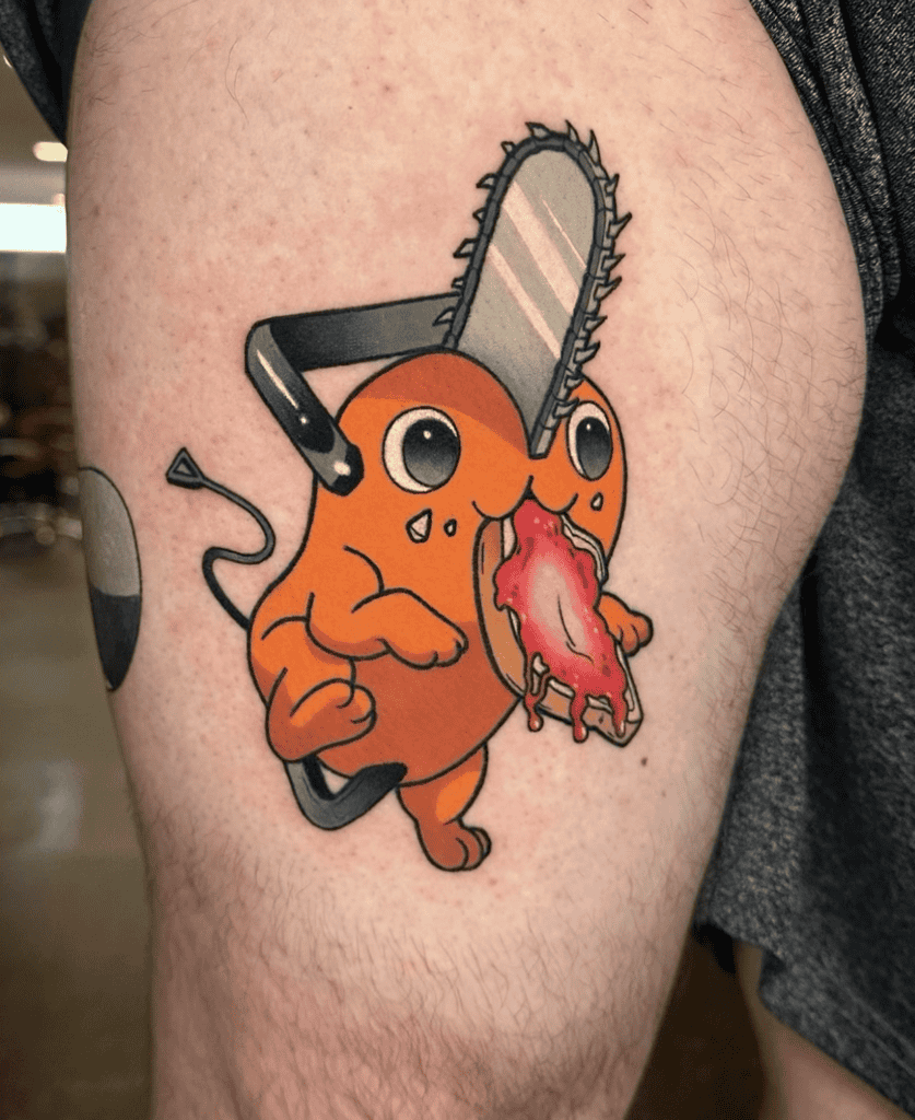 Pochita Chainsaw Food Man Tattoo