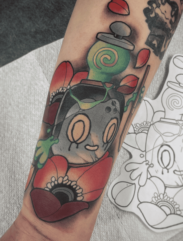 Poltchageist Pot Paldea Pokémon Tattoo