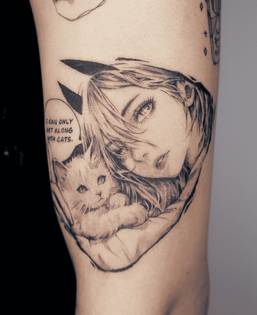 Power Cat Chainsaw Man Tattoo