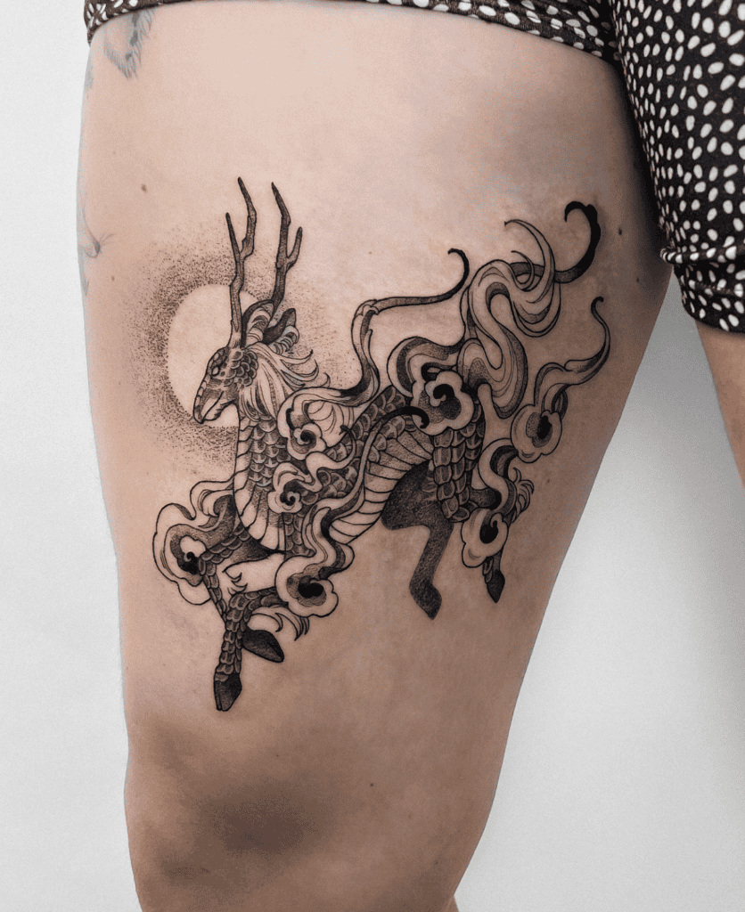 Qilin Chinese Mythology Tattoo