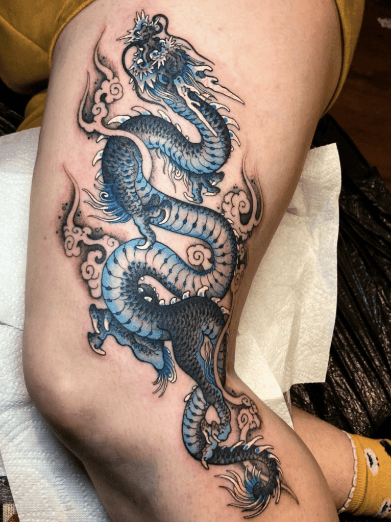 Qīnglóng Azure Chinese Mythology Tattoo