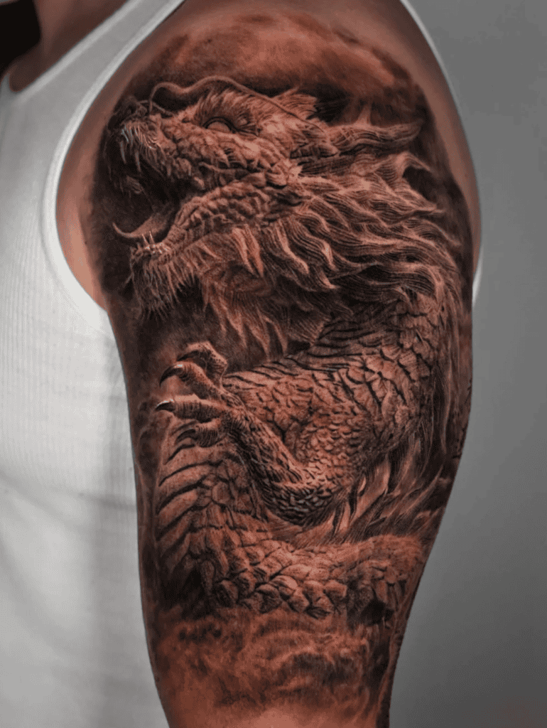 Qīnglóng Chinese Mythology Tattoo