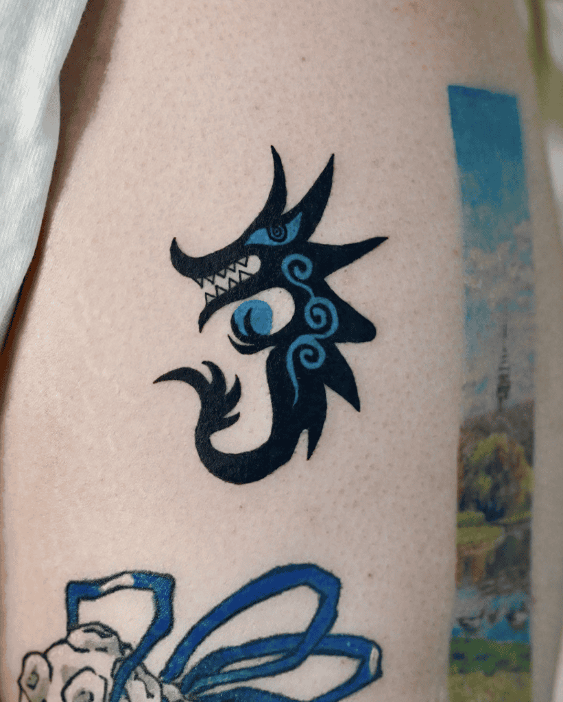 Qīnglóng Tribal Chinese Mythology Tattoo