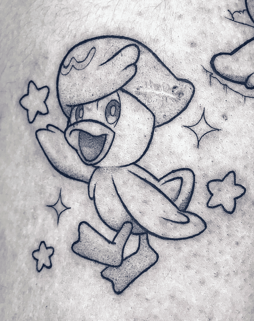 Quaxly Happy Paldea Pokémon Tattoo