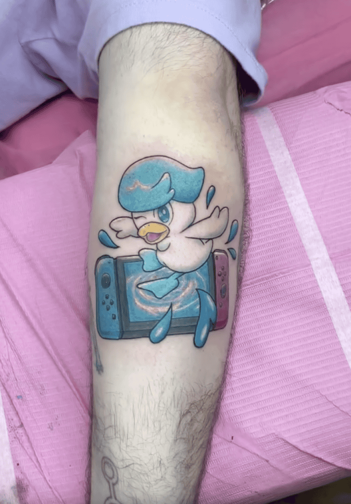 Quaxly Switch Paldea Pokémon Tattoo