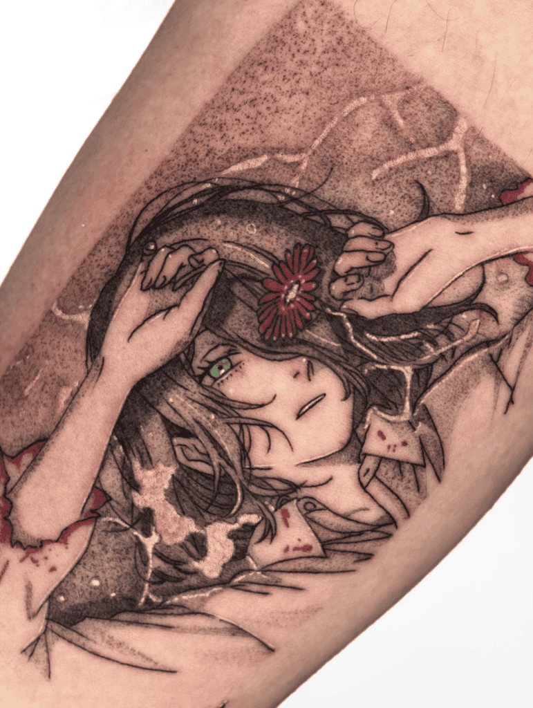 Reze Flower Chainsaw Man Tattoo