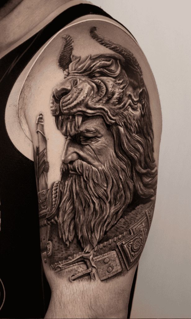 Rostam Crown Persian Mythology Tattoo