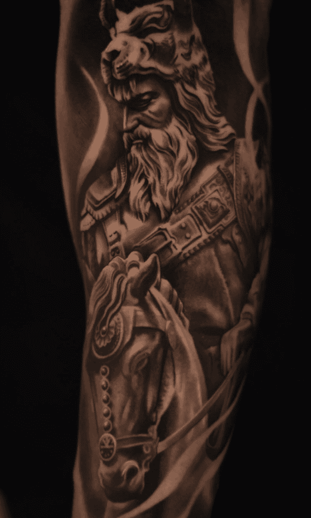 Rostam Hero Persian Mythology Tattoo
