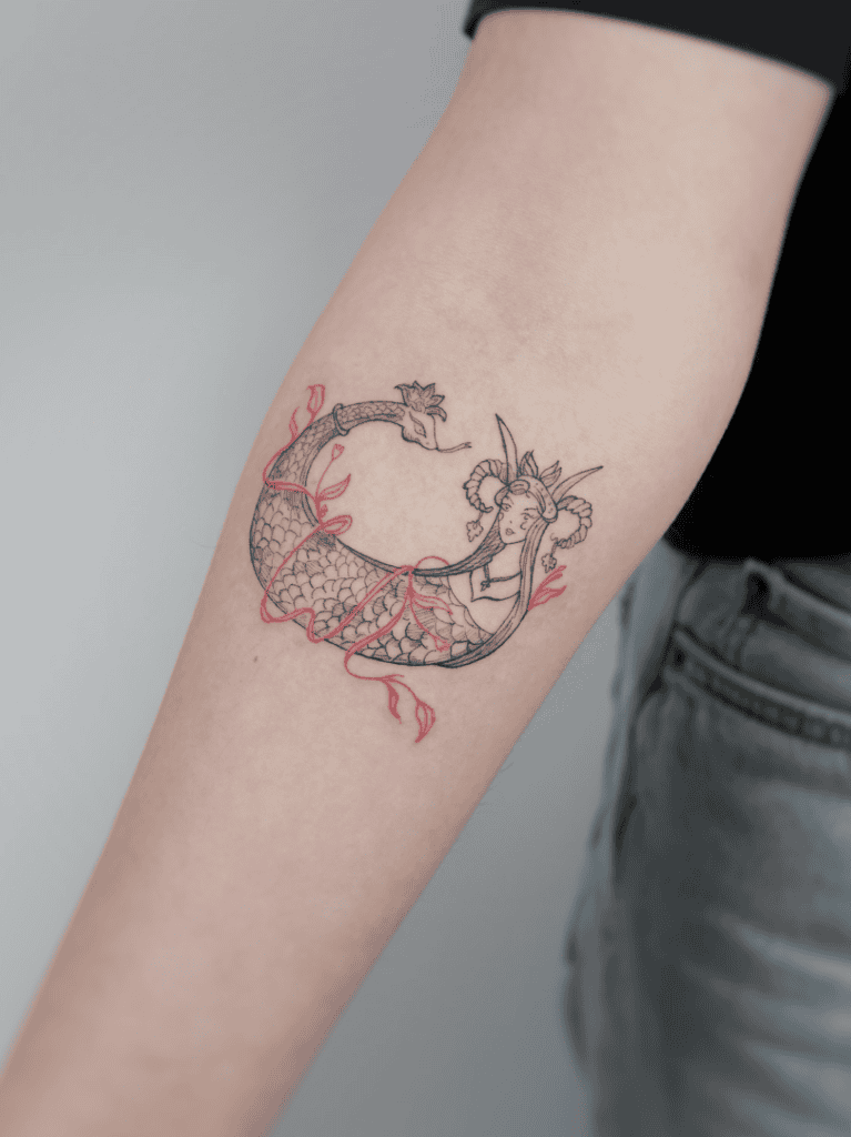 Shahmaran Leaves Persian Mythology Tattoo