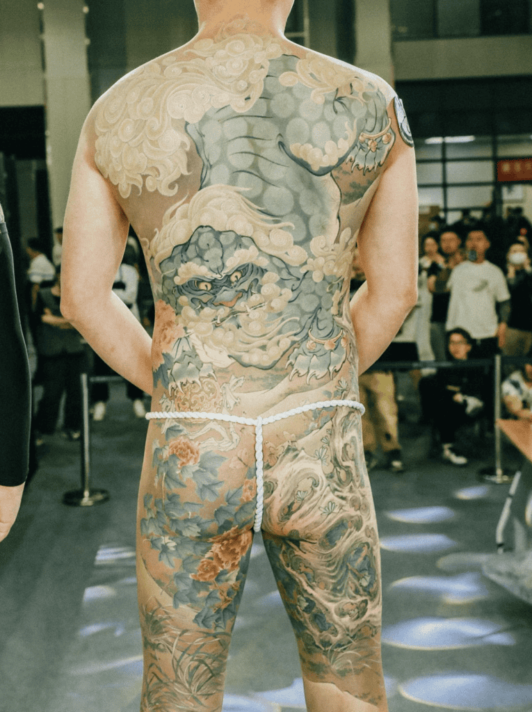 Shíshī Lion Body Chinese Mythology Tattoo