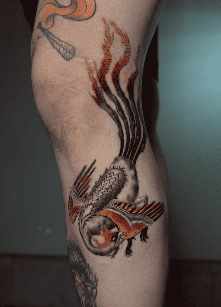 Simurgh Bird Persian Mythology Tattoo