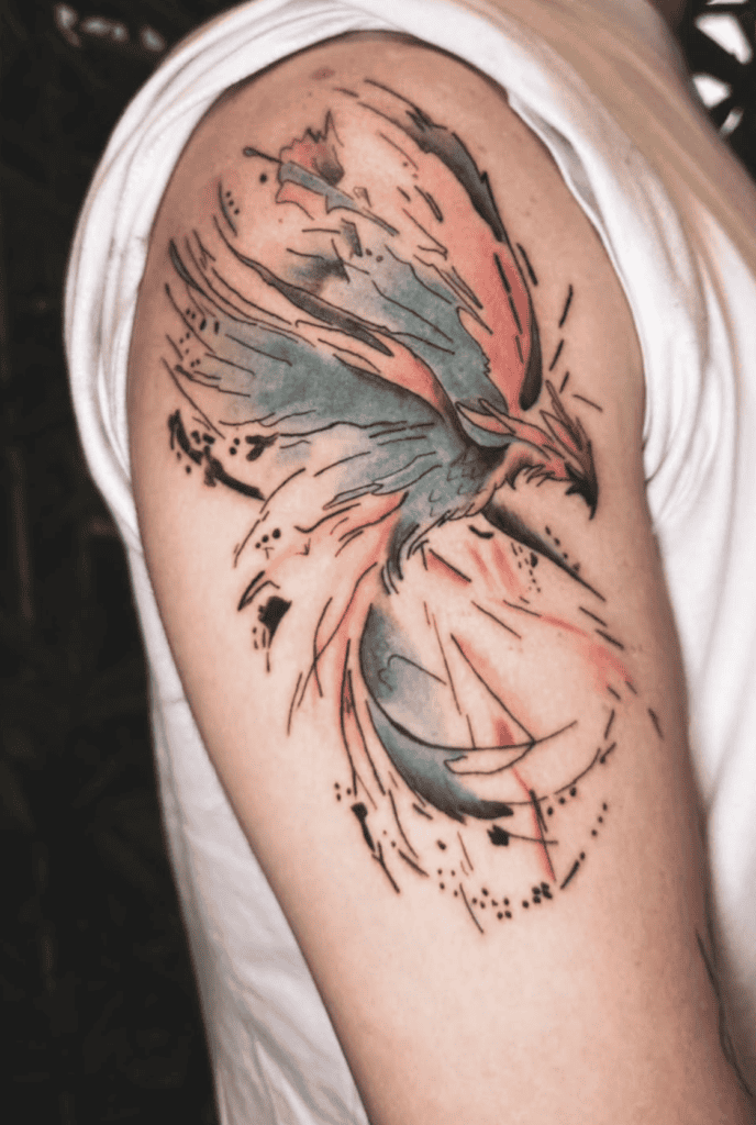 Simurgh Flame Persian Mythology Tattoo