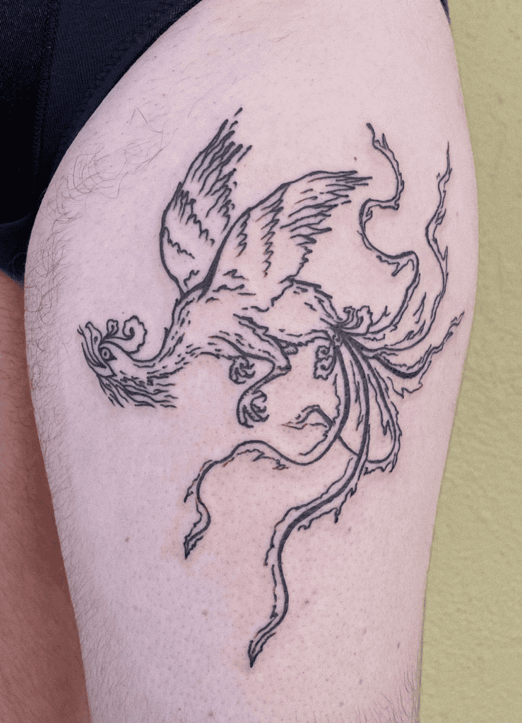 Simurgh Simple Persian Mythology Tattoo