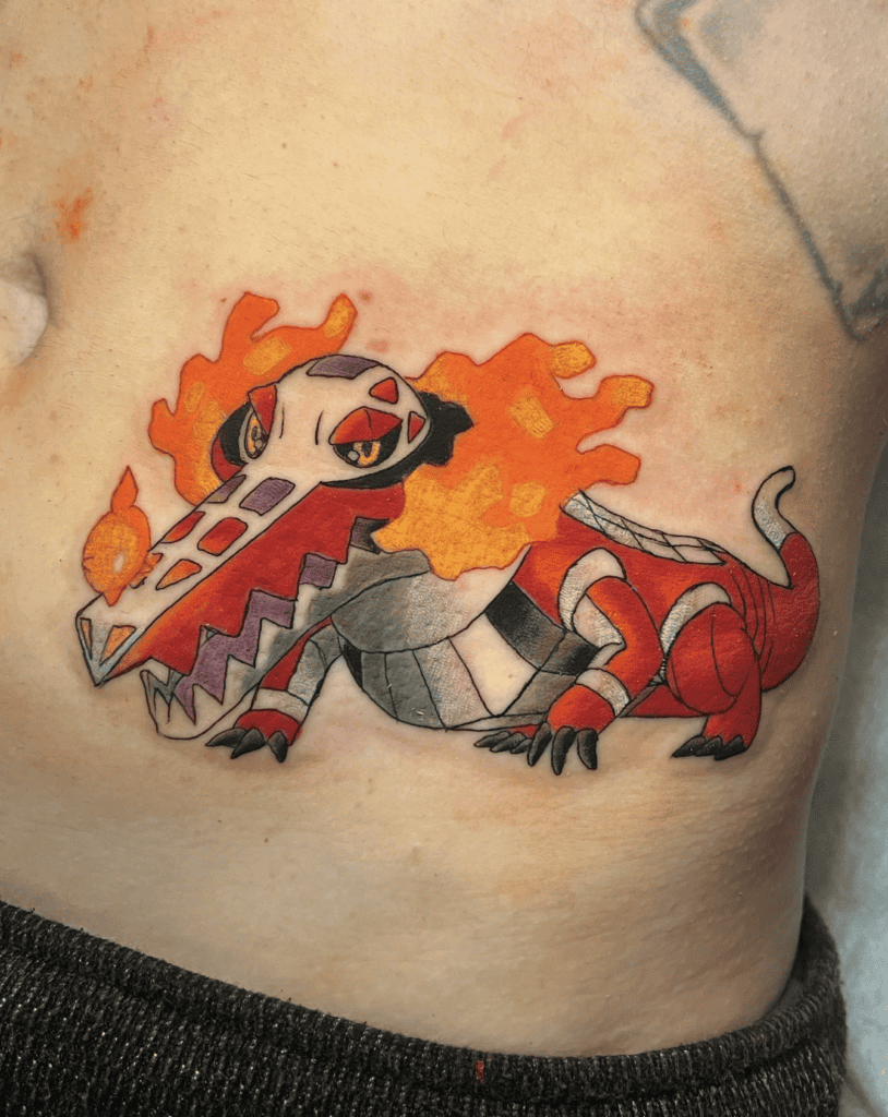 Skeledirge Flame Paldea Pokémon Tattoo