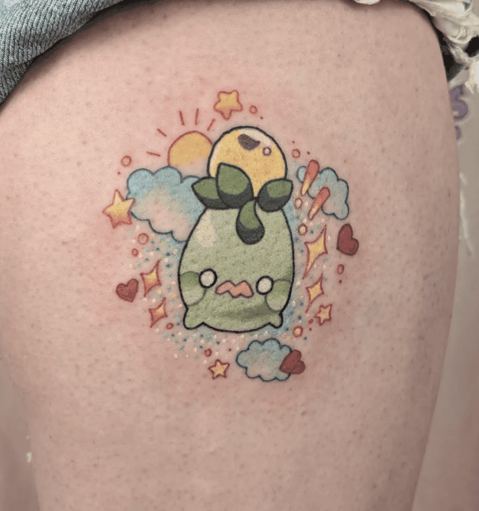 Smoliv Shocked Paldea Pokémon Tattoo