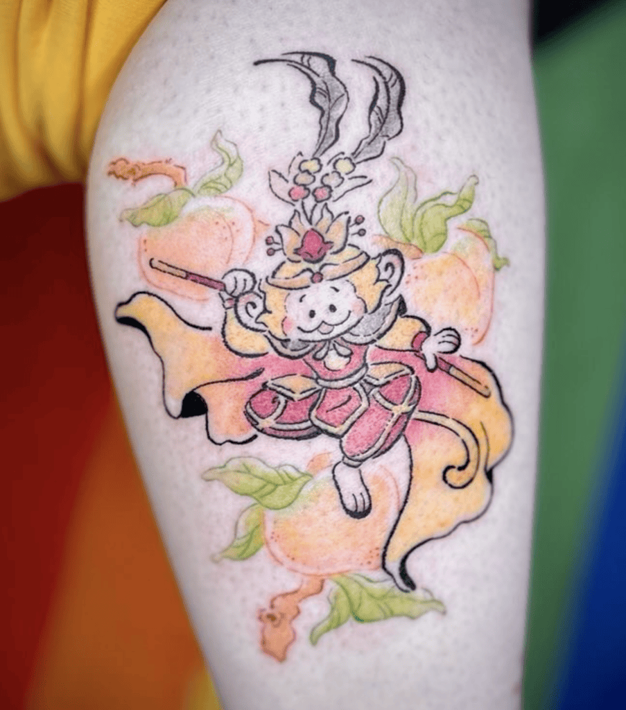 Son Wukong Cute Chinese Mythology Tattoo