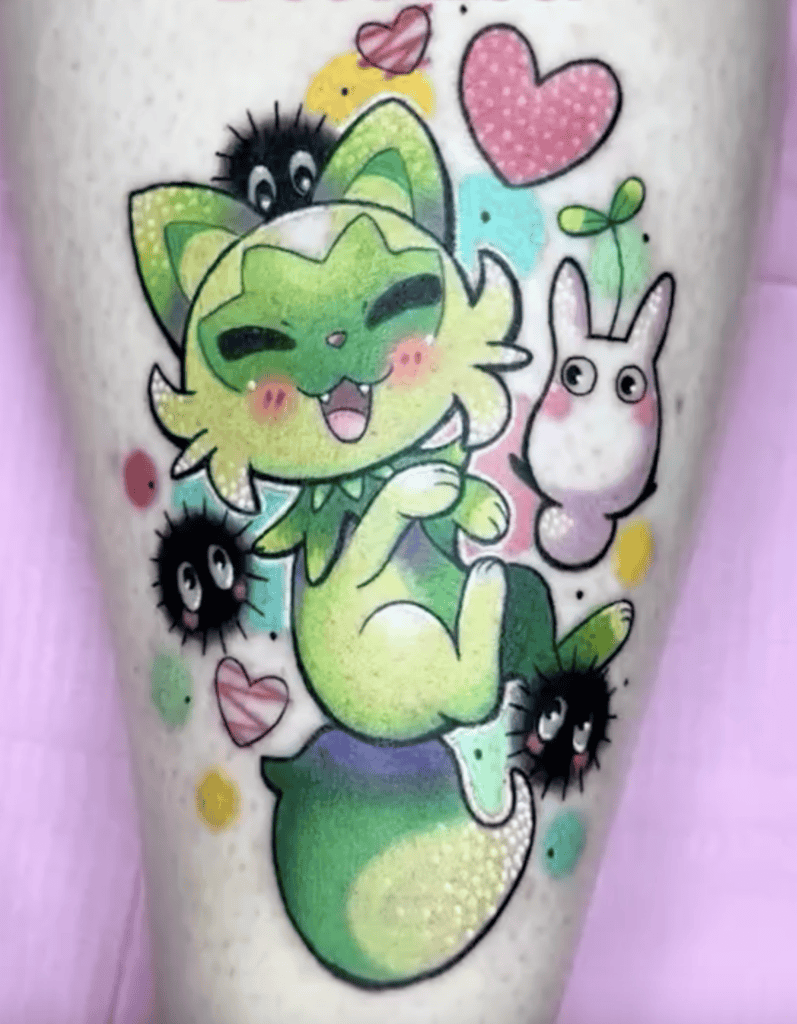 Sprigatito Paldea Pokémon Tattoo