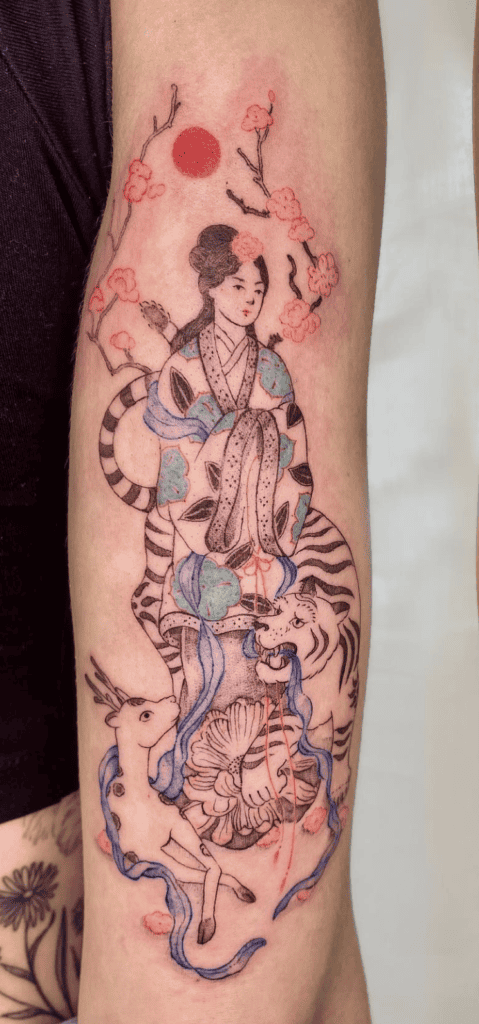 Xiwangmu Chinese Sun Mythology Tattoo