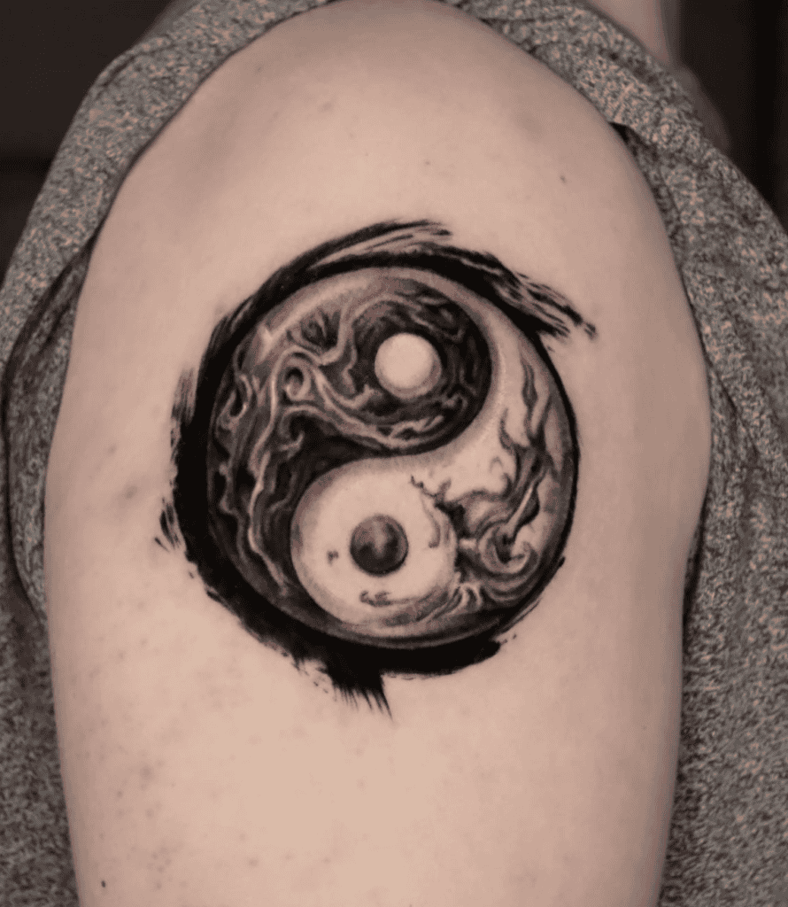 Yin Yang Water Chinese Mythology Tattoo