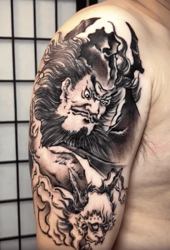Zhong Kui Black Ink Chinese Mythology Tattoo