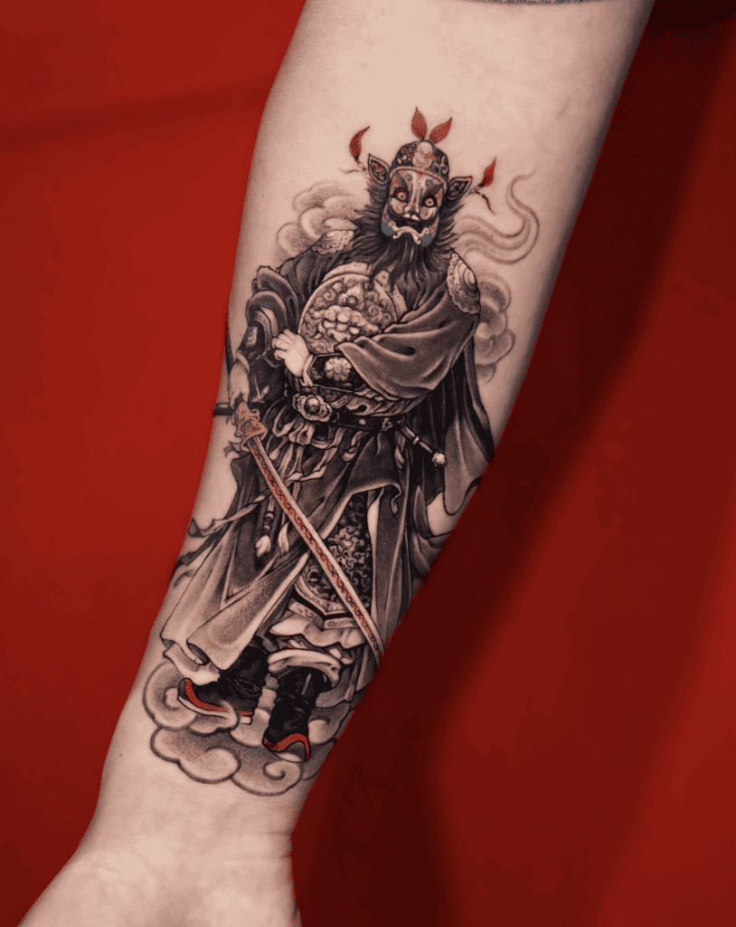 Zhong Kui Mask Chinese Mythology Tattoo