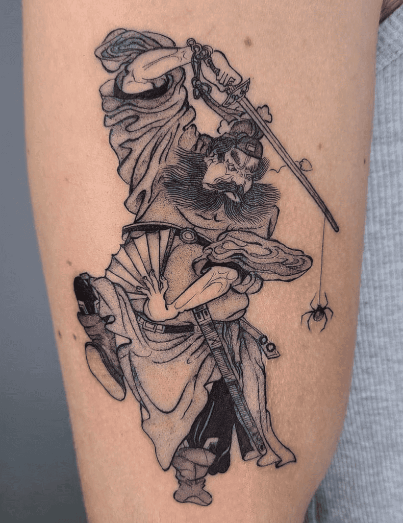 Zhong Kui Spider Chinese Mythology Tattoo