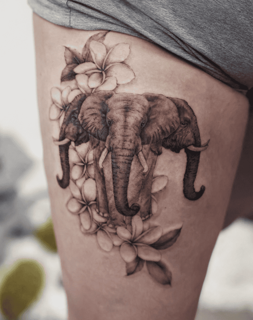 Airavata Elephant Hindu Mythology Tattoo