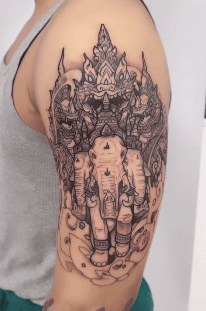 Airavata Vanaha Hindu Mythology Tattoo