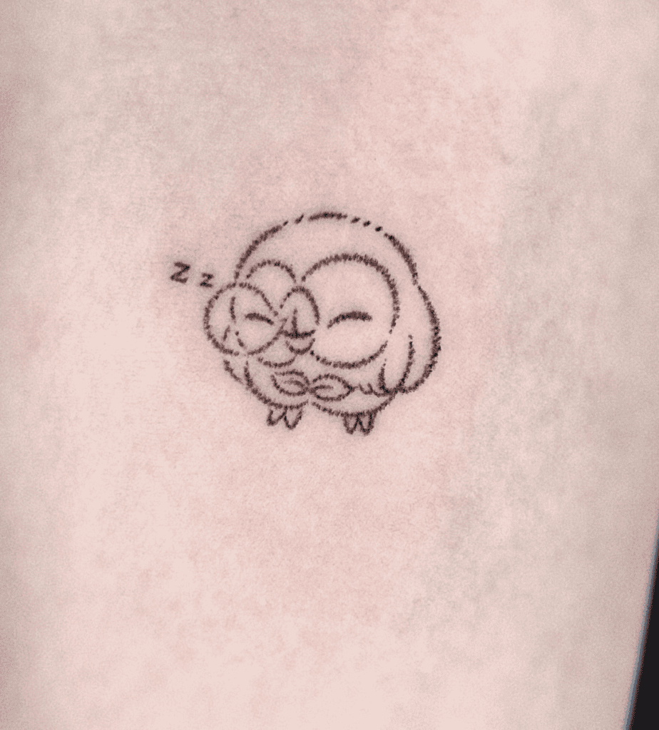 Alola Rowlett Pokémon Tattoo