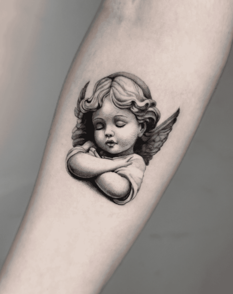 Angel Young Christian Mythology Tattoo