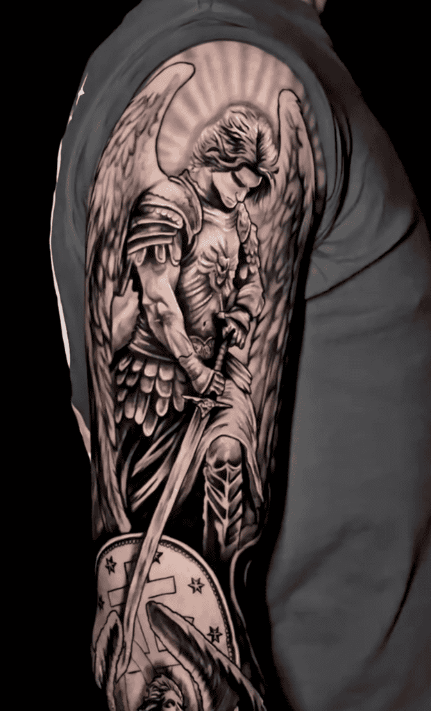 Archangel Gabriel Sword Christian Mythology Tattoo