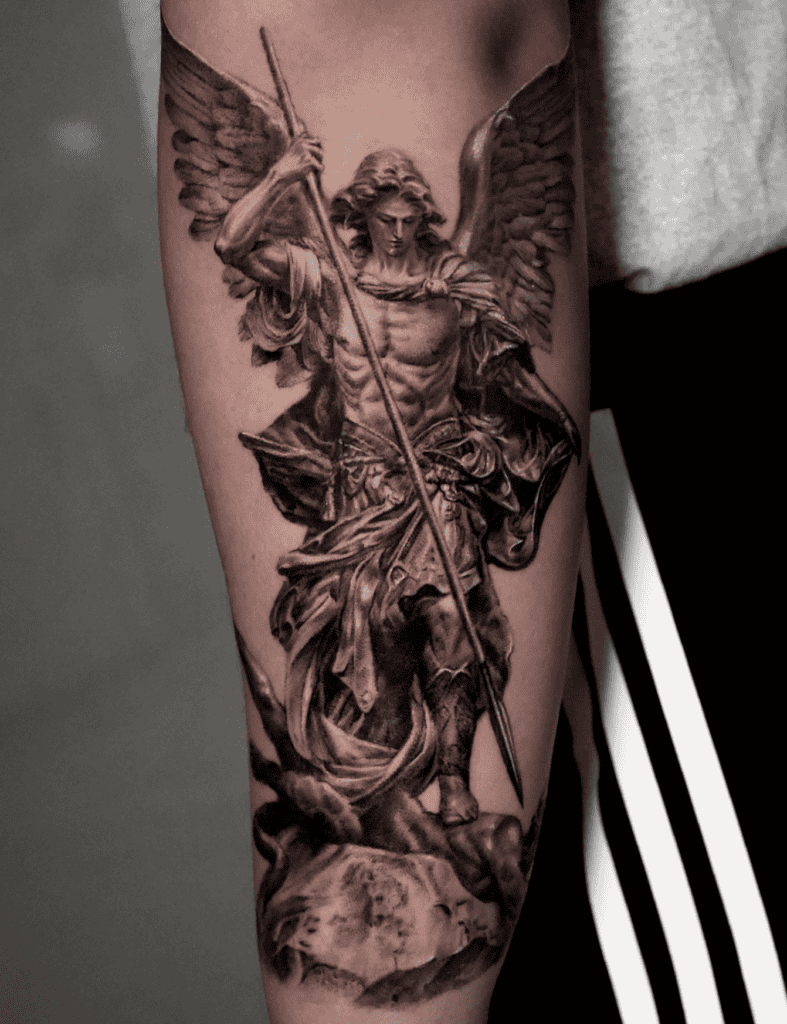 Archangel Michael Battle Christian Mythology Tattoo