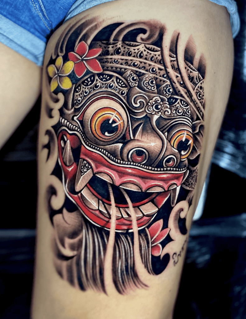 Barong Deity Bali Hindu Mythology Tattoo