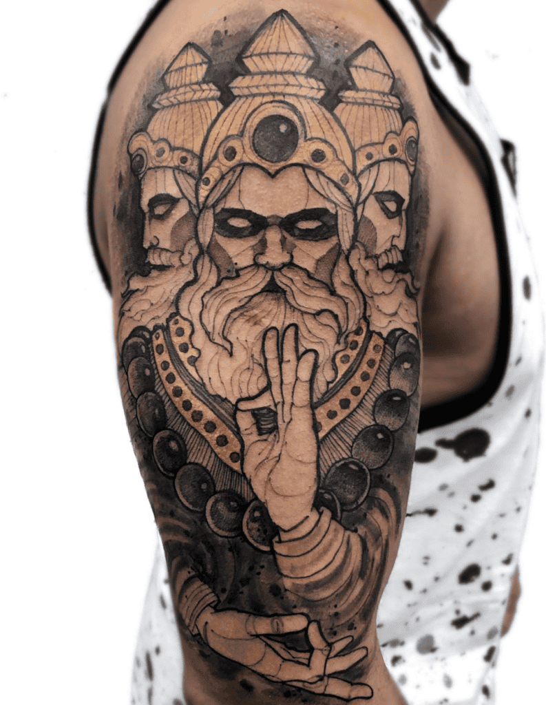Brahma Hindu Mythology Tattoo